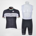 2011 Maillot Cyclisme Colnago Blanc et Noir Manches Courtes et Cuissard