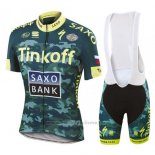 2016 Maillot Cyclisme Tinkoff Saxo Bank Jaune et Vert Manches Courtes et Cuissard