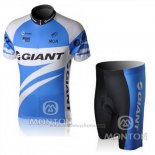 2010 Maillot Cyclisme Giant Blanc et Azur Manches Courtes et Cuissard