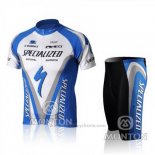 2010 Maillot Cyclisme Specialized Bleu et Noir Manches Courtes et Cuissard
