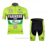 Maillot Cyclisme Farnese Noir et Vert Manches Courtes et Cuissard