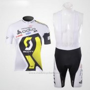 2012 Maillot Cyclisme Scott Blanc et Jaune Manches Courtes et Cuissard