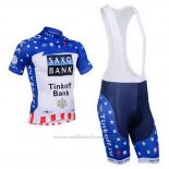 2013 Maillot Cyclisme Tinkoff Saxo Bank Champion Etats-Unis Manches Courtes et Cuissard