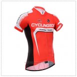 2014 Maillot Cyclisme Fox Cyclingbox Rouge et Blanc Manches Courtes et Cuissard