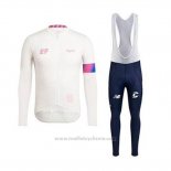2020 Maillot Cyclisme EF Education First-Drapac Blanc Manches Longues et Cuissard
