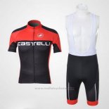 2011 Maillot Cyclisme Castelli Noir et Rouge Manches Courtes et Cuissard