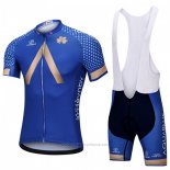 2018 Maillot Cyclisme Aqua Blue Sport Bleu Manches Courtes et Cuissard