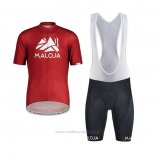 2020 Maillot Cyclisme Maloja Rouge Blanc Manches Courtes et Cuissard