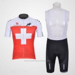 2011 Maillot Cyclisme Assos Blanc et Rouge Manches Courtes et Cuissard