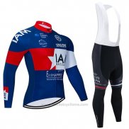 2020 Maillot Cyclisme IAM Blanc Rouge Bleu Manches Longues et Cuissard