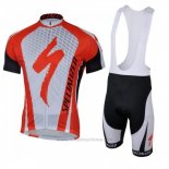2018 Maillot Cyclisme Specialized Rouge Blanc Manches Courtes Cuissard