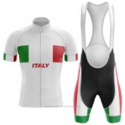 2020 Maillot Cyclisme Italie Blanc Manches Courtes et Cuissard