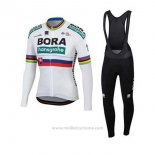 2020 Maillot Cyclisme UCI Mondo Champion Bora Blanc Manches Longues et Cuissard
