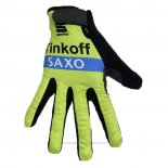 2020 Tinkoff Saxo Gants Doigts Longs Cyclisme Vert Noir