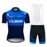 2019 Maillot Cyclisme Cube Bleu Bleu Profond Manches Courtes et Cuissard