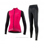 2021 Maillot Cyclisme Femme Nalini Profond Rose Manches Longues et Cuissard