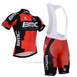 2015 Maillot Cyclisme BMC Noir et Orange Manches Courtes et Cuissard