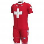 2020 Maillot Cyclisme Groupama-FDJ Champion Suisse Manches Courtes et Cuissard