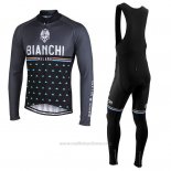 Maillot Cyclisme Bianchi Milano Nalles Noir Manches Longues et Cuissard