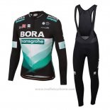 2020 Maillot Cyclisme Bora-Hansgrone Bleu Noir Manches Courtes et Cuissard