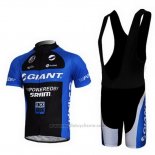 2011 Maillot Cyclisme Giant Bleu et Noir Manches Courtes et Cuissard