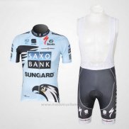 2011 Maillot Cyclisme Saxo Bank Bleu Clair Manches Courtes et Cuissard