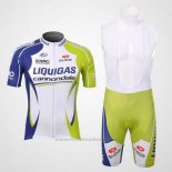 2012 Maillot Cyclisme Liquigas Cannondale Vert et Blanc Manches Courtes et Cuissard