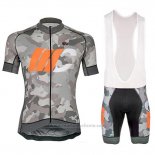 2018 Maillot Cyclisme Cipollini Prestig Camo Camouflage Orange Manches Courtes et Cuissard