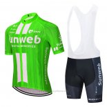 2020 Maillot Cyclisme Sunweb Vert Blanc Manches Courtes et Cuissard