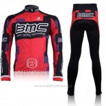 2011 Maillot Cyclisme BMC Rouge et Noir Manches Longues et Cuissard