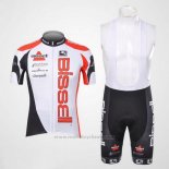 2012 Maillot Cyclisme Bissell Blanc et Rouge Manches Courtes et Cuissard
