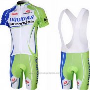 2013 Maillot Cyclisme Liquigas Cannondale Blanc et Vert Manches Courtes et Cuissard