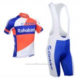 2013 Maillot Cyclisme Rabobank Bleu et Blanc Manches Courtes et Cuissard