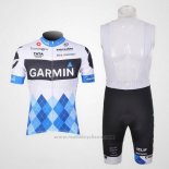 2011 Maillot Cyclisme Garmin Cervelo Bleu et Blanc Manches Courtes et Cuissard