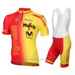 2016 Maillot Cyclisme Espagne Jaune et Rouge Manches Courtes et Cuissard