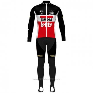 2020 Maillot Cyclisme Lotto Soudal Noir Blanc Rouge Manches Longues et Cuissard(1)