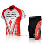 2010 Maillot Cyclisme Specialized Rouge et Blanc Manches Courtes et Cuissard