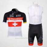 2012 Maillot Cyclisme Radioshack Champion Suisse Manches Courtes et Cuissard
