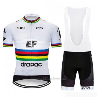2019 Maillot Cyclisme UCI Monde Champion EF Education First Blanc Manches Courtes et Cuissard